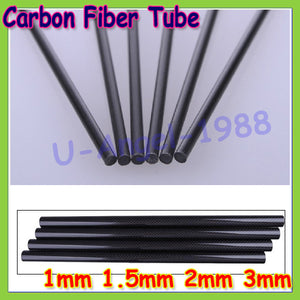 16pcs/lot Carbon Fiber Rods for RC Plane DIY tool wing tube Quadcopter arm 1mm 1.5mm 2mm 3mm 4MM 5MM 7MM (0.5 meter) Wholesale