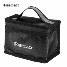 Realacc Fireproof Waterproof Lipo Battery Safety Bag 155*115*90mm For RC Models Multicopter Black W/ Luminous Handle