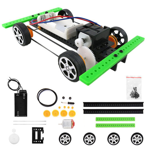New Arrival Self assembly DIY Battery Powered Mini Car Model Kit Children Kids Educational Not Remote Tontrol Toy Car Gift
