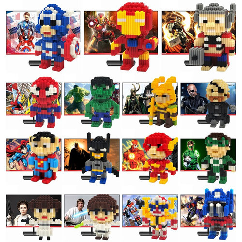 MUMUELI Mini Assembly DIY Anime Movie Figure Cute 3D Building Model Kit Blocks for Children Kids Resin Toys Collection DTSET-2