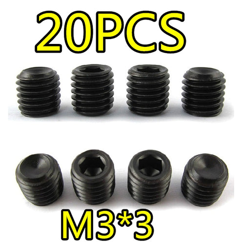 20pcs M3*3 Grub Head Screw Hexagon Headless RC Car Hardware 1/10 HSP 18039 02098 94180 Spare Parts Replacement