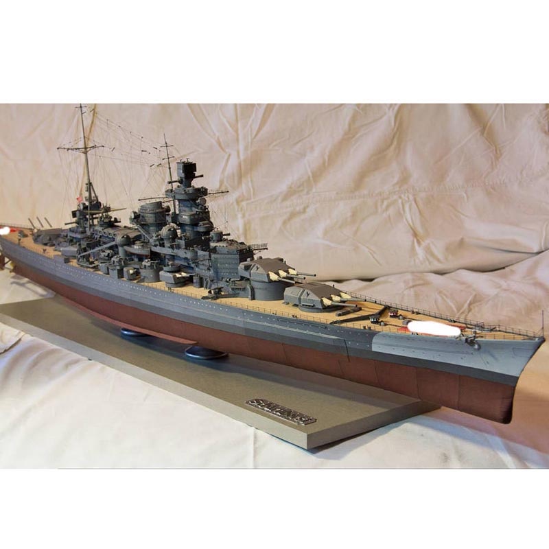 DIY Paper Craft 1:200 Harlem version battle cruiser Scharnhorst 3D paper model Toy Ship Funs Gifts