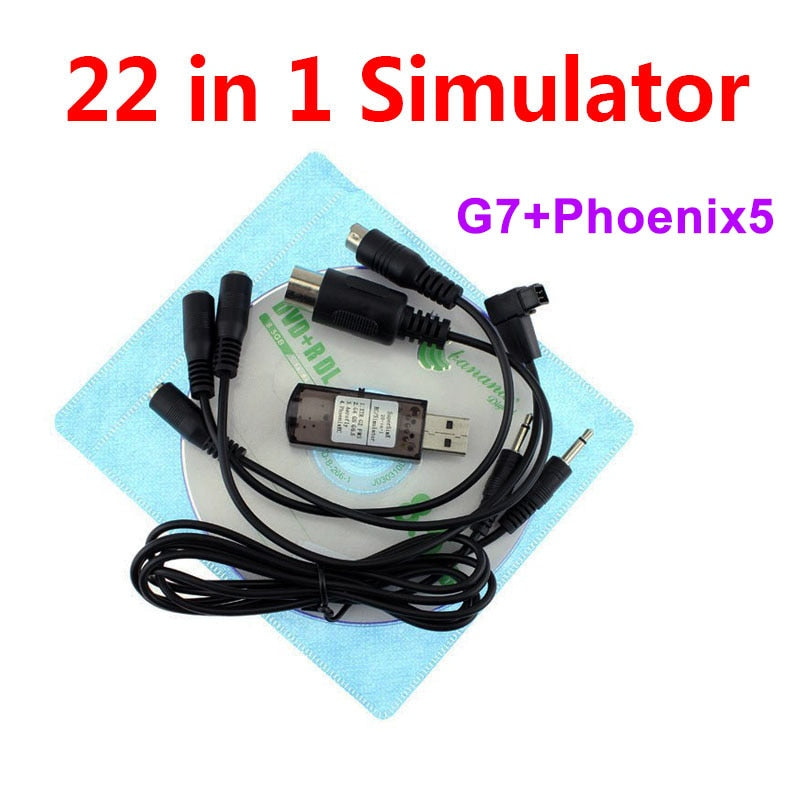 High Quality 22 in 1 Simulator 22in1 USB RC Simulation for Realflight Support G7.5 G7 G6.5 G5 Flysky FS-I6 TH9X Phoenix5