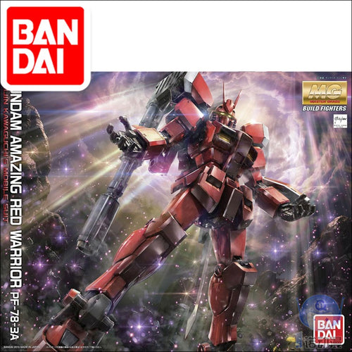 Japaness Original Gundam MG 1/100 Model Amazing Red Worrier Mobile Suit Kids Toys With Holder