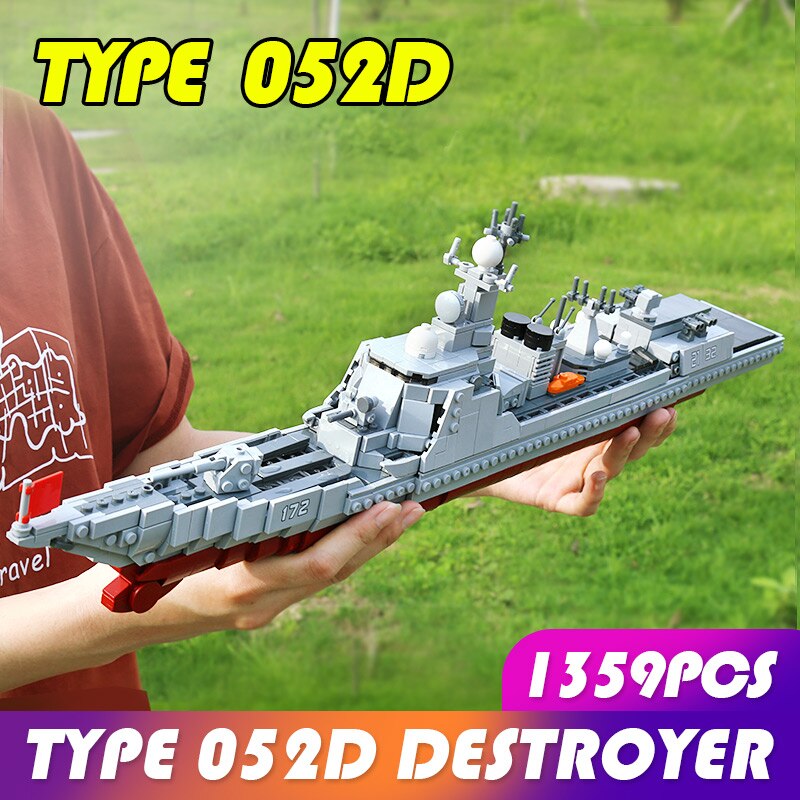 1359pcs Xingbao Military Army the Missile Destroyer Battle War Ship Building Blocks Bricks Weapons Warship Children Toys