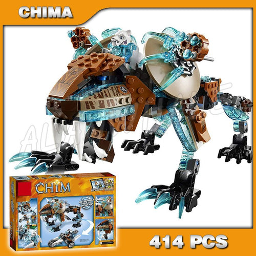 414pcs Sir Fangars Saber-Tooth Walker Ice Tiger Machine Assemble 10293 Building Blocks Movie Bricks Toys Compatible with Lego