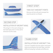 4pcs DIY Airplane Model Hand Throw Flying Glider Plane Foam Fillers Aeroplane Led Flashing Aircraft Toys for kids Outdoor Party