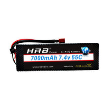 HRB Lipo 7.4V 11.1V 14.8V 2S 3S 4S 2P Battery 7.4V 7000mah 55C T DEAN XT60 MAX 110C Hard Case for RC 1/10 Scale Trx Stampede Car