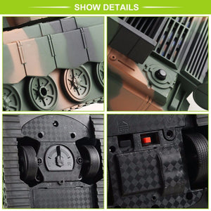 1:20 4CH Power Remote Control Tank Military Vehicle Armored Tank Battle Tanks Turret Rotation Light & Music RC Model Kids Toys