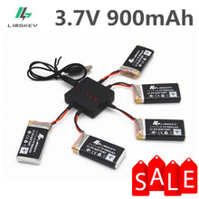 Limskey 900mAh 3.7V LiPo Battery + USB Charger for SYMA X5C X5 X5SW MJX X708 W RC Drone Quadcopter Spare Battery Parts