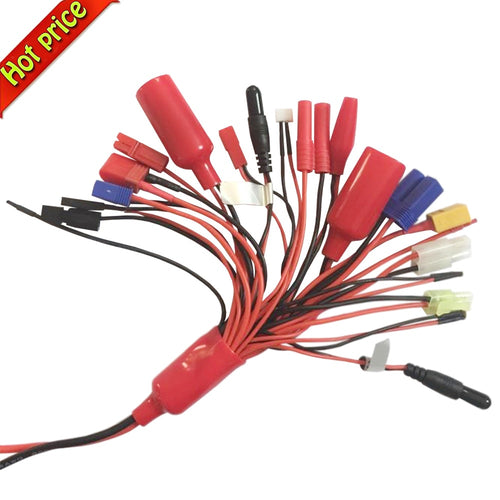 High Quality 19-in-1 Lipo Battery Charger Adapter Convert Cable 4mm Banana PlugTRX DEANS EC3 XT60 EC3 EC5