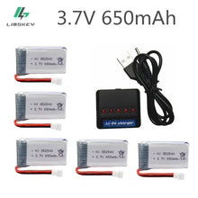 5pcs 3.7V 650mAh Drone Rechargeable Li-polymer Battery 802540 + USB Charger set For SYMA X5C X5C-1 X5 H5C Quadcopter