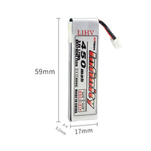 5PCS Infinity Lipo Battery 1S 3.7V 3.8V 450mAh 85C 1S Rechargeable FPV Battery with PH2.0 Plug for Indoor Racing Drone Toy