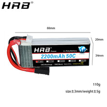 HRB 7.4V 2200mah Lipo Battery TRX 2S XT60 50C T Deans JST RC Parts For Traxxas Summit Slash VXL 1/16 4WD Monster Cars Airplanes