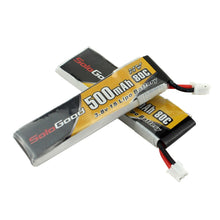 5PCS SoloGood Lipo Battery 1S 3.7V 3.8V 500mAh 80C 1S Rechargeable Batteries with PH2.0 Plug for Indoor Racing Drone Toy