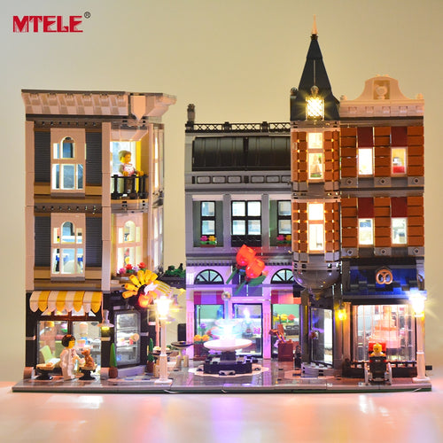 MTELE LED Light kit For 10255 The Assembly Square Set City Building Block Light Set Compatible with 15019 (Not Include Model)