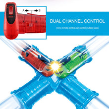 Children's educational assembled remote control rail rc car luminous high-speed pipeline track competitive racing car toy gift