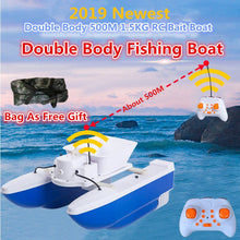Professional Outside Fishing Electric RC Bait Boat Double Body Folding 500M 1.5KG Wireless Automatic Feeding Remote Control Boat