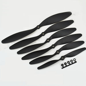 10pcs/lot 1147 1080 1047 9047 8060 7040 Black propeller 2 blade paddle slow props for fixed wings RC airplane