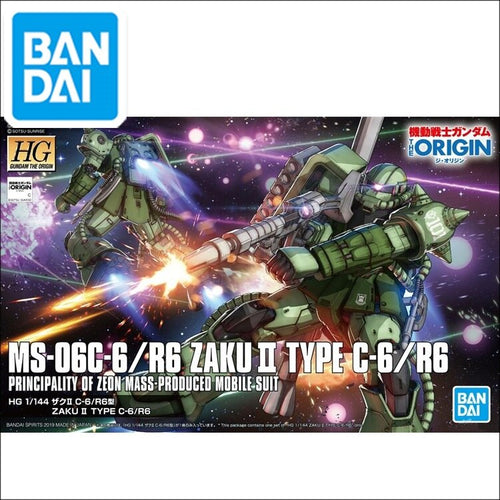 Original Gundam HG 1/144 Model MS-06C-6/R6 ZAKU 2 TYPE C6/R6 ZEON Mobile Suit THE ORIGIN GTO Kids Toys