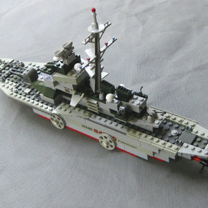 228pcs/set Cruiser Building Block Brick Army Military Ship Model Battle War Ship Navy Vessel Boat Toy Equipment Technic Designe