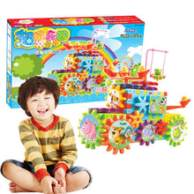 81Pcs Electric Gears 3D Building Blocks Kits DIY Free Assembly Educational Baby Plastic Gear Toys For Children's Birthday Gifts