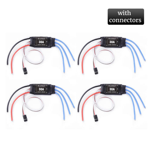 4PCS 30A ESC 2-4S Lipo Brushless 30A ESC With 5V / 2A BEC For S500 X500 Quadcopter Safe poweron function Program Setting Items