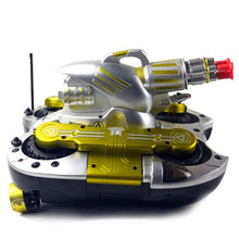 Water Land Amphibious Remote Control Tank Ship Charging Launch Target Folding Crawling 360° Rotation Flashing Light