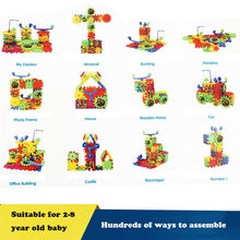 81Pcs Plastic Electric Gears 3D Building Blocks Kits DIY Free Assembly Educational Baby Gear Toys For Children's Birthday Gifts