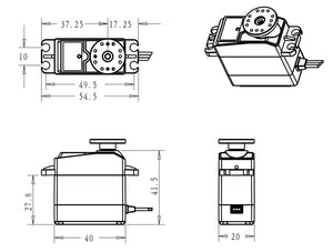 1X 35kg high torque Coreless motor servo Metal gear digital and Stainless Steel gear servo arduino servo for Robotic DIY,RC car