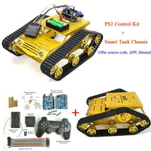 PS2 Joystick Control Smart Robot Tank Chassis with Dual DC 12V Motor+UNO Board+Motor Driver Board for DIY Project Y100