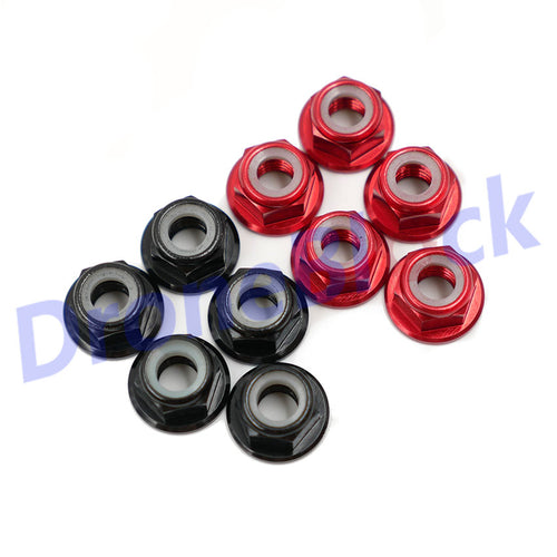 10 Pcs M5 Aluminum Flange Nylon Nut Low Profile CW CCW Anti-Loose Insert lock For 2204 2205 2206 Brushless Motor RC QAV250 210