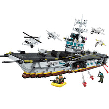 Enlighten Building Block Military Battle Sea Force Enterprise Aircraft Carrier Battle Group Educational Bricks Toy Boy Gift