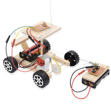 Wooden Physical Assembled Racing Model Kit Radio Knowledge Safe DIY Car Wireless Set Remote Control Gear Action Motor Principle
