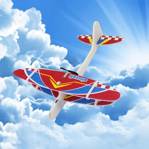 DIY Foam Rubber bands biplane Inertial Glider Aircraft Illuminate LED light rc biplane model toy biplane airplane usb charging