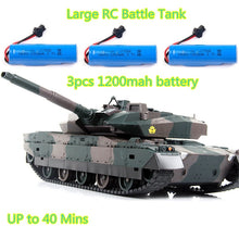 XQTK24 with 3pcs Battery Army remote controlRC Battle Tank RC Tank Model Simulation recoil Military Tank 330 degree rotating to