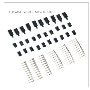 10 Sets DIY 3 Pin Servo Plug Set Female Male Connector Gold Plated For Futaba JR Type RC Airplane Multirotor Quadcopter Plug