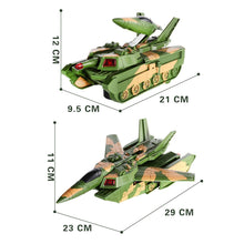 2 In 1 Electric Deformation Plane Plastic Voice LED Light Safe Transformation Toy Automatic Presentation Tank Children Kis Gifts