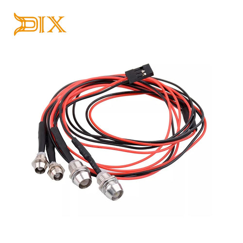 DJX 4 Lights 70cm Lenght RC LED Night Headlamps Headlights 3/5mm LED Light for Model Drift Crawler Car For RC Car NSV775