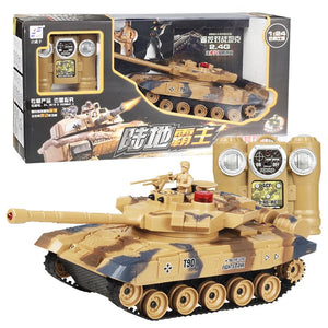 1:24 2.4G Remote Control Battle Tank Fortress 350° free Rotation Gun Tube up and Down 20° Free Adjustment Military Tank Model