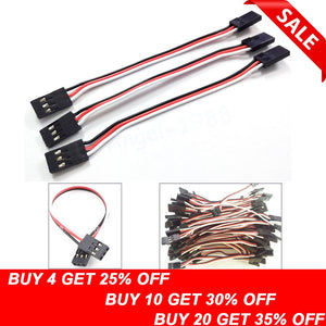 10pcs 100mm 150MM 200MM 300MM Servo extension cord Male to Male for JR Plug Servo Extension Lead Wire Cable 10cm