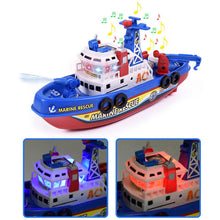 Children Electric High Speed Music Light Boat Marine Rescue Model Fireboat Toys For Boys Water Spray Fire Boat Educational Toy