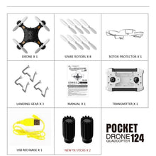 FQ777-124 RC Drone Pocket 4CH Mini Drone 6 Axis Gyro Helicopter Toys Mini Quadcopter Switchable Controller/3D Flip Headless Mode