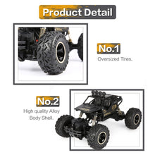 1/16 2.4GHz Alloy Body Shell Rock Crawler 4WD Double Motors Off-road Remote Control RC Buggy Bigfoot Climbing Car Vehicle Toys