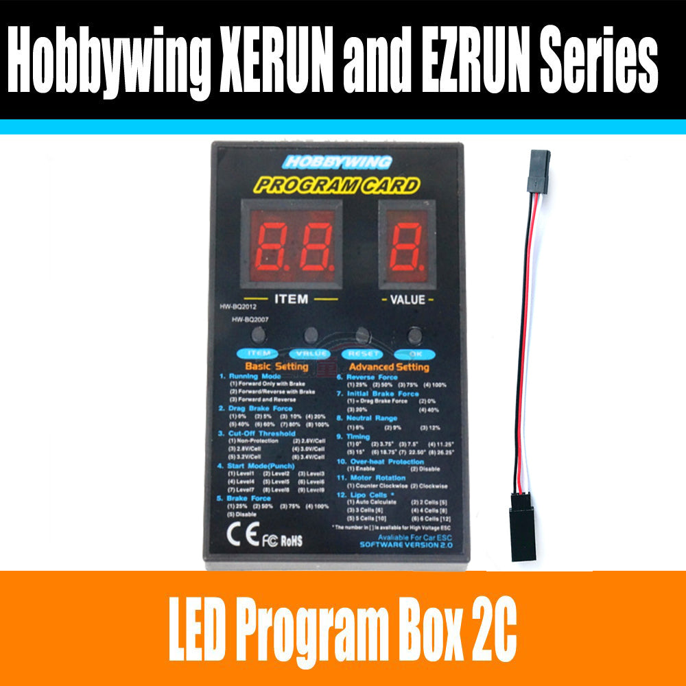 Hobbywing RC Car Program Card LED Program Box 2C 86020010 Programm Card For XERUN and EZRUN Series Car Brushless ESC