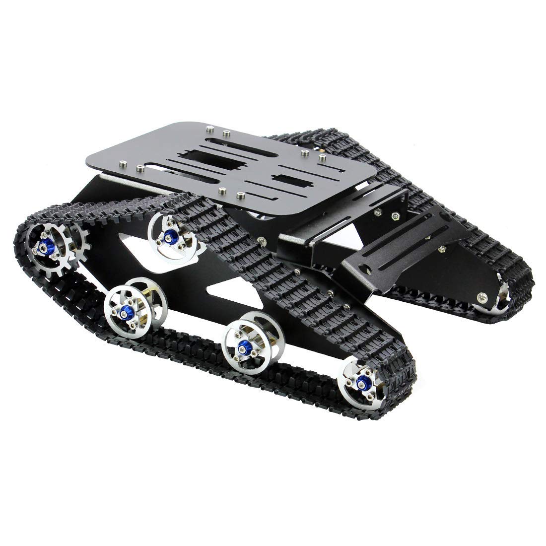 Smart Car Platform Tracked Robot Metal Aluminium Tank Chassis with Powerful Dual DC 12V Motor for DIY STEM Education Assembled
