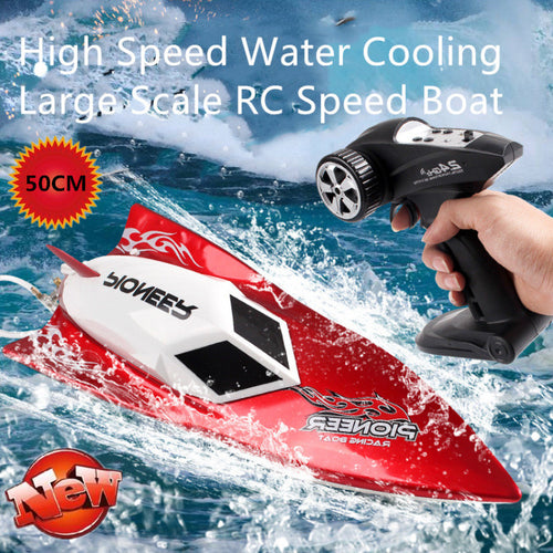 Large High Speed RC Boat Toy 5018 50CM 2.4G RC Remote Control Racing Boat Speedboat Ship with Water Cooling System for Kids Gift