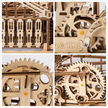 ROKR Hand Cranked Marble Run Wooden Model Kits Assembly 3D Wooden Puzzle Mechanical Model Kits With Balls for Teens and Adults