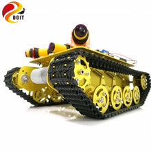 DOIT TS100 IR Control Shock Absorption Crawler Tracked Robot Tank Chassis with Obstacle Avoidance for Robot Education by Phone