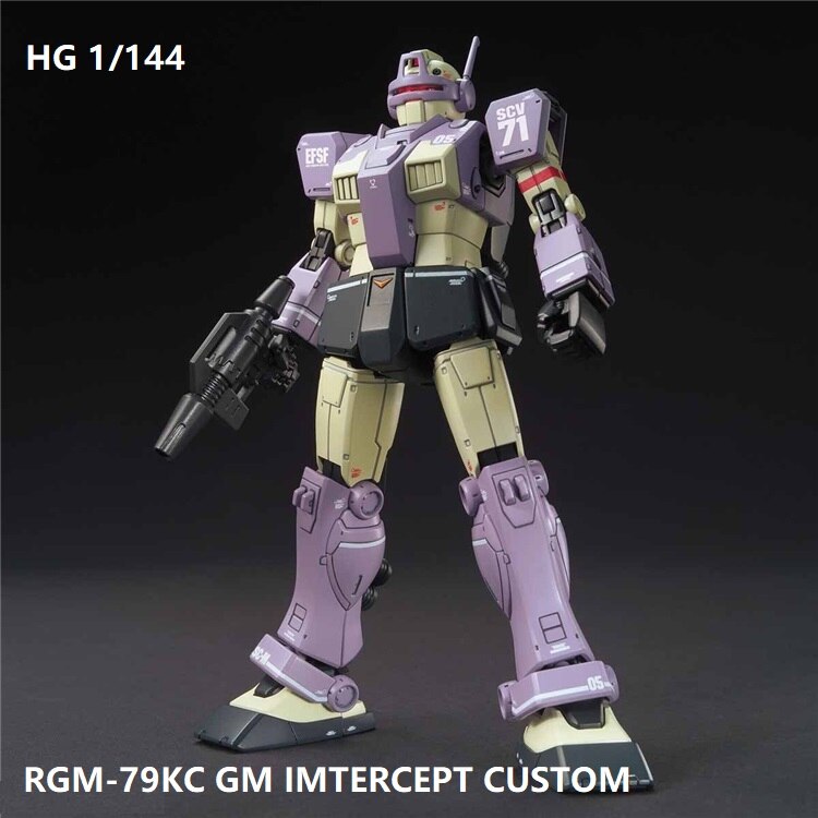 Original Gundam HG 1/144 Model RGM-79KC GM INTERCEPT CUSTOM GUNDAM Mobile Suit THE ORIGIN GTO Kids Toys With Holder